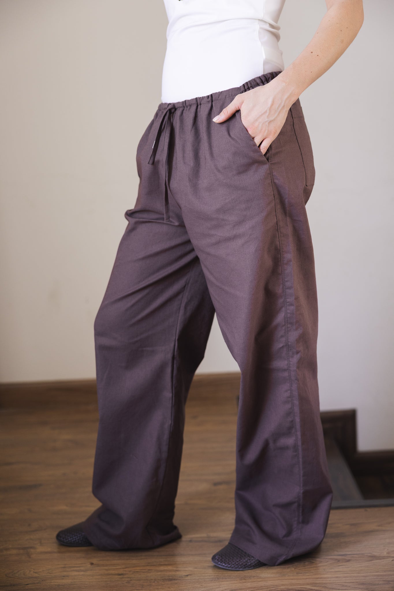 Soleil Linen Pants Brown - AB ESSENTIALS
