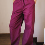 Soleil Linen Pants Burgundy - AB ESSENTIALS