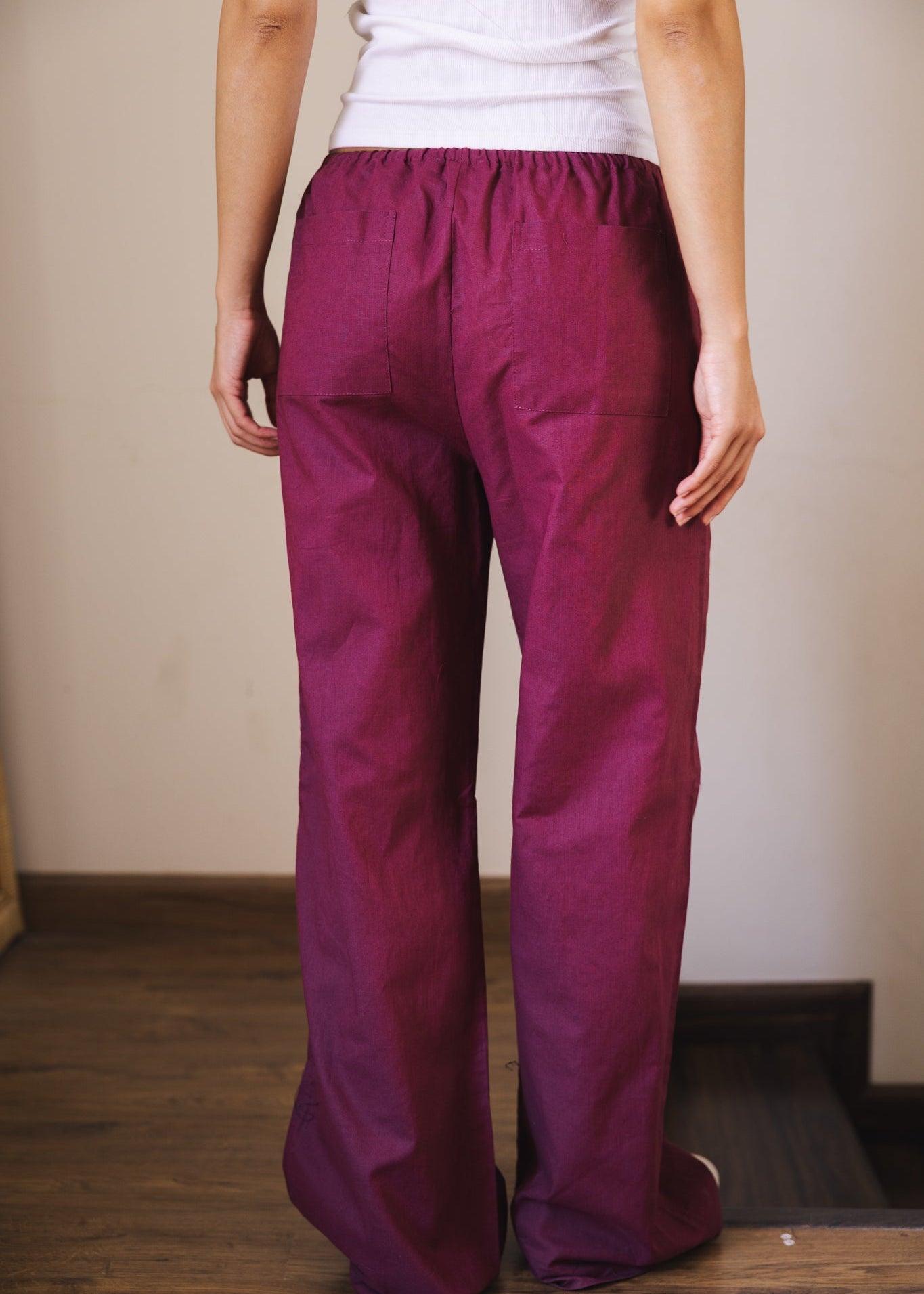 Soleil Linen Pants Burgundy - AB ESSENTIALS