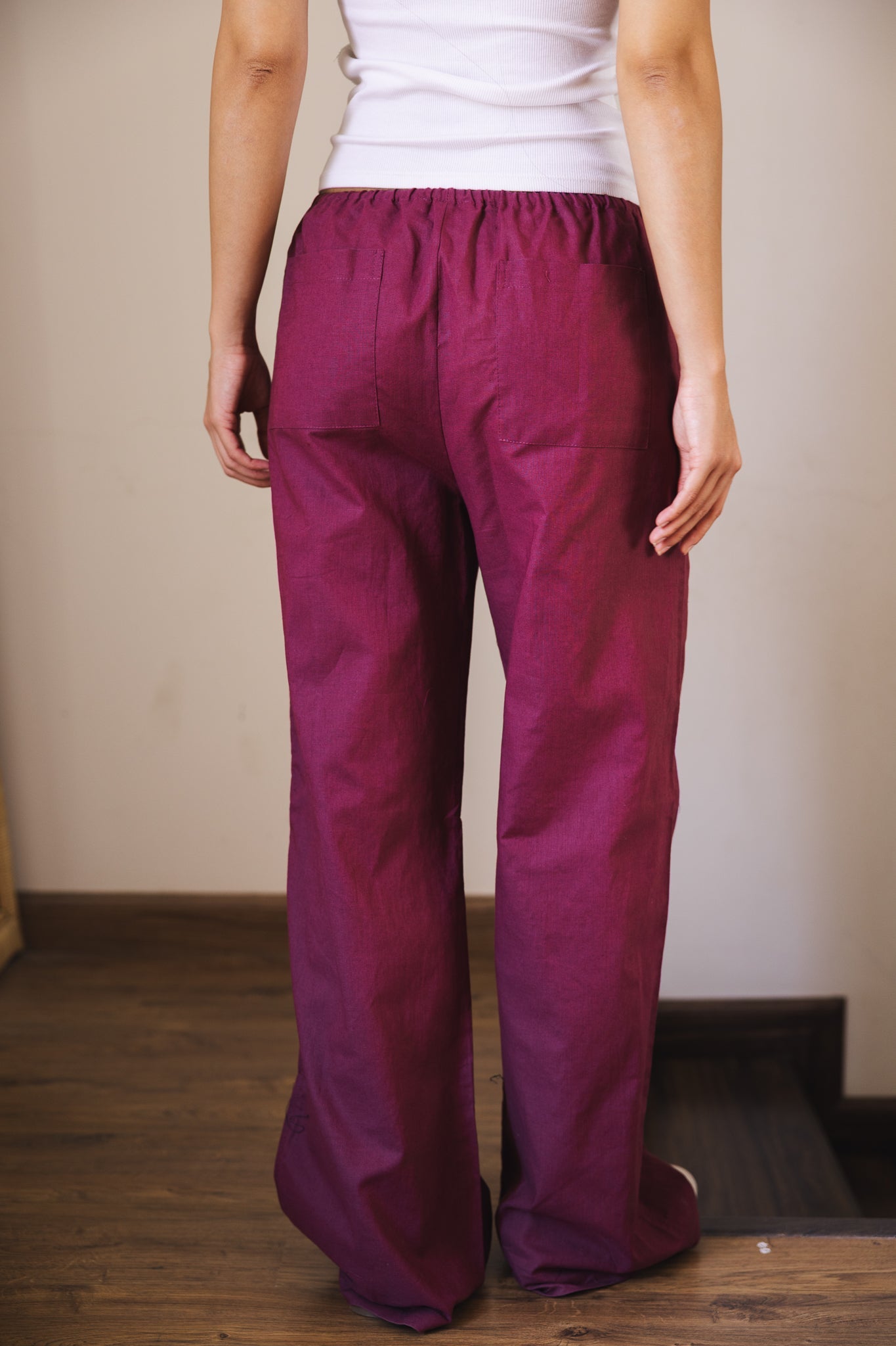 Soleil Linen Pants Burgundy - AB ESSENTIALS