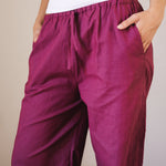 Soleil Linen Pants Burgundy - AB ESSENTIALS