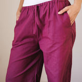 Soleil Linen Pants Burgundy - AB ESSENTIALS