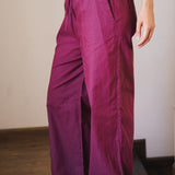 Soleil Linen Pants Burgundy - AB ESSENTIALS