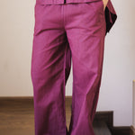 Soleil Linen Pants Burgundy - AB ESSENTIALS