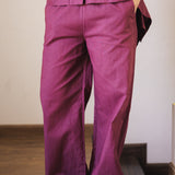 Soleil Linen Pants Burgundy - AB ESSENTIALS
