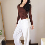 Soleil Linen Pants Off White - AB ESSENTIALS