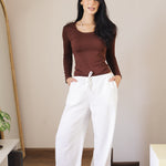 Soleil Linen Pants Off White - AB ESSENTIALS