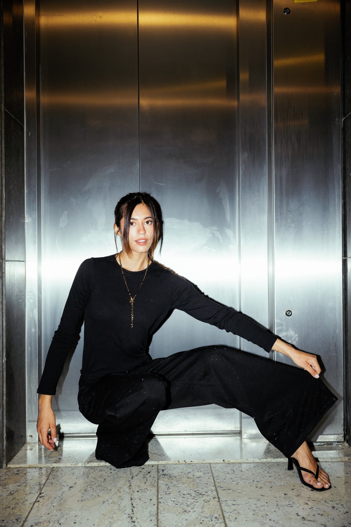 Sparkle black denim - AB ESSENTIALS