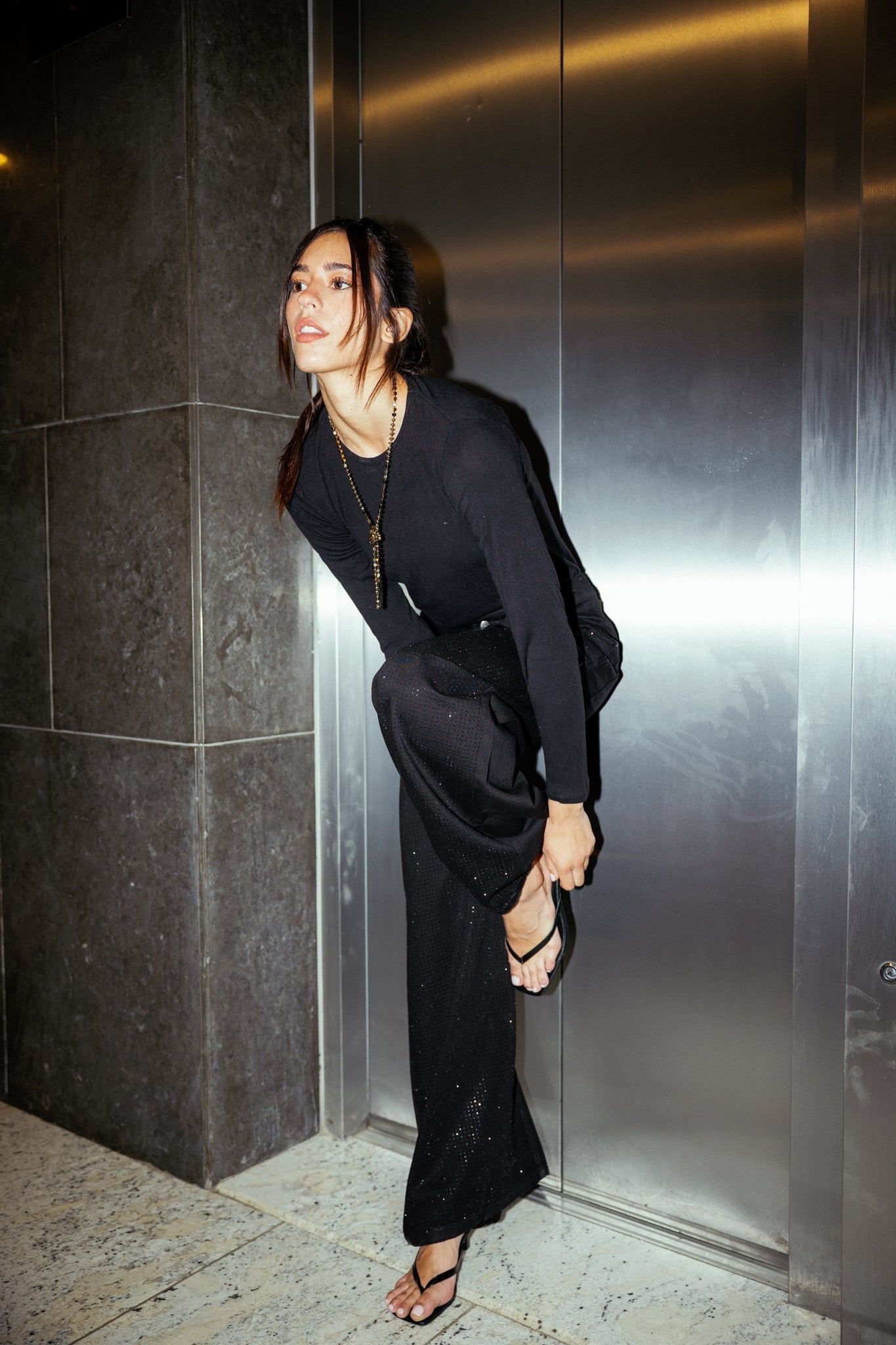 Sparkle black denim - AB ESSENTIALS