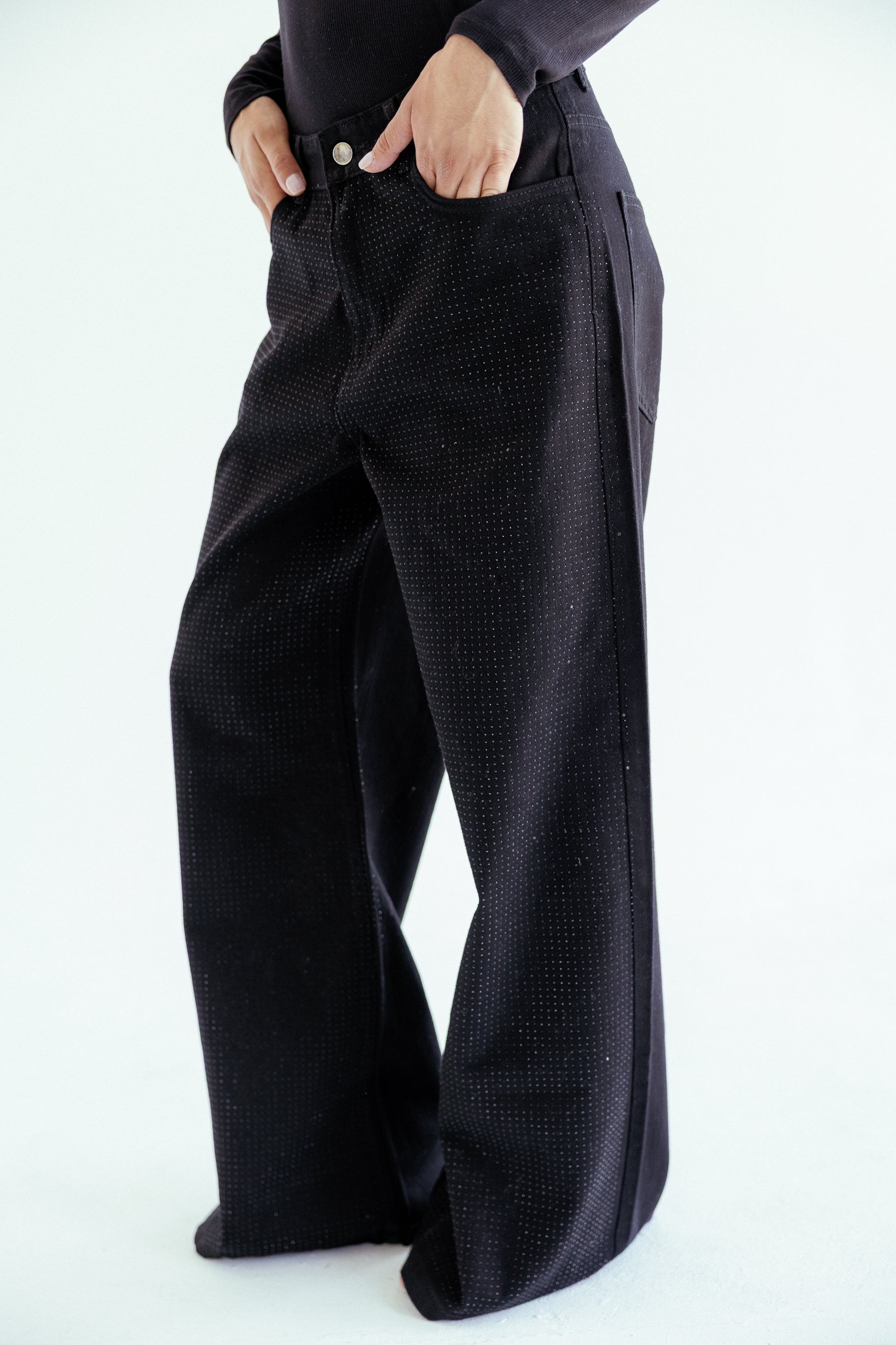 Sparkle black denim - AB ESSENTIALS