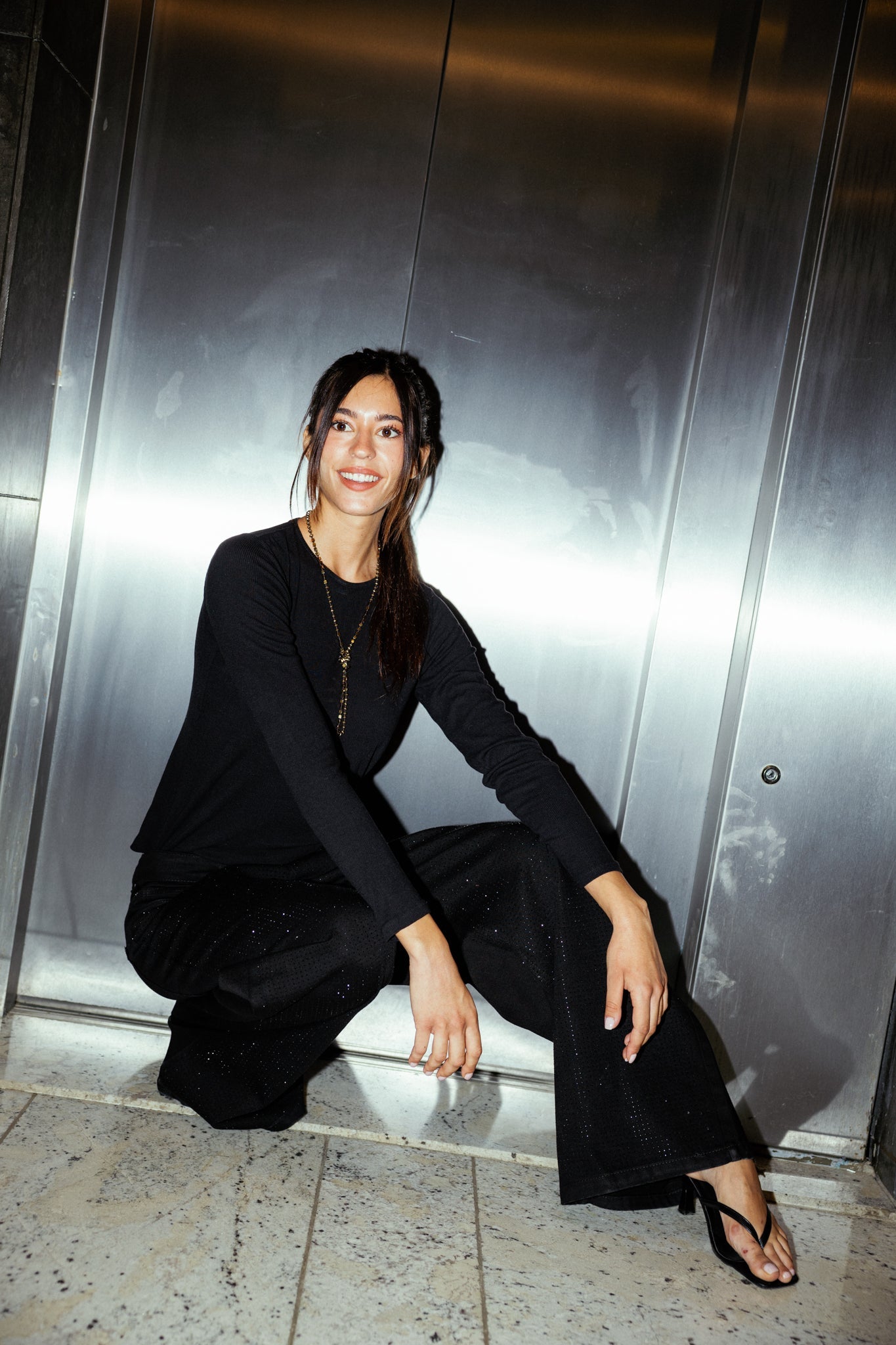 Sparkle black denim - AB ESSENTIALS