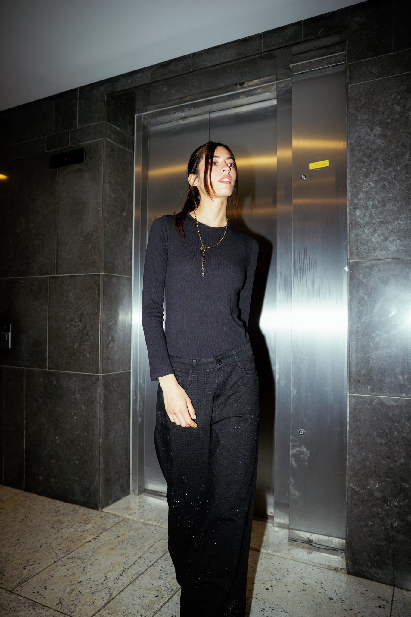Sparkle black denim - AB ESSENTIALS