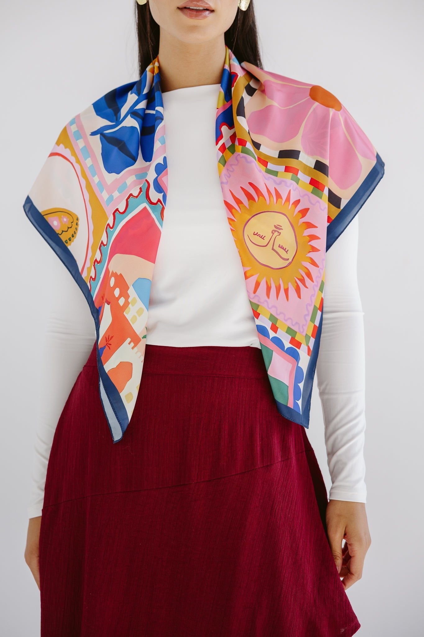 Square Silk Scarf 1 - AB ESSENTIALS
