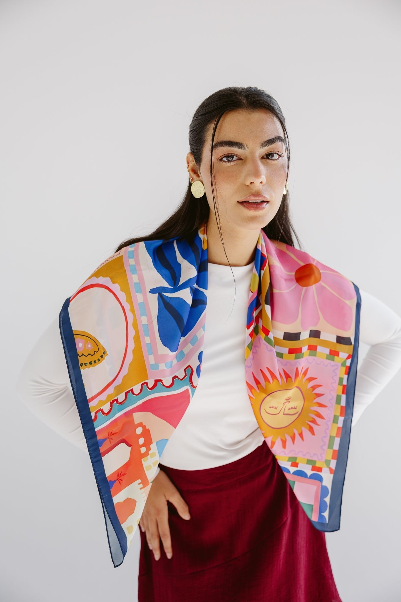 Square Silk Scarf 1 - AB ESSENTIALS