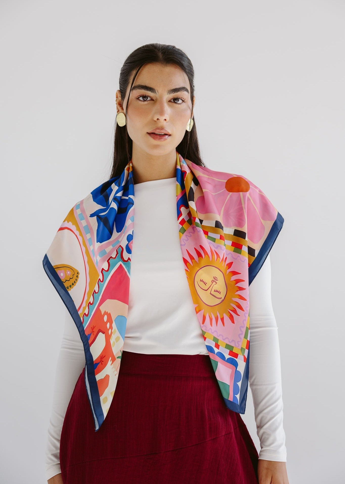 Square Silk Scarf 1 - AB ESSENTIALS