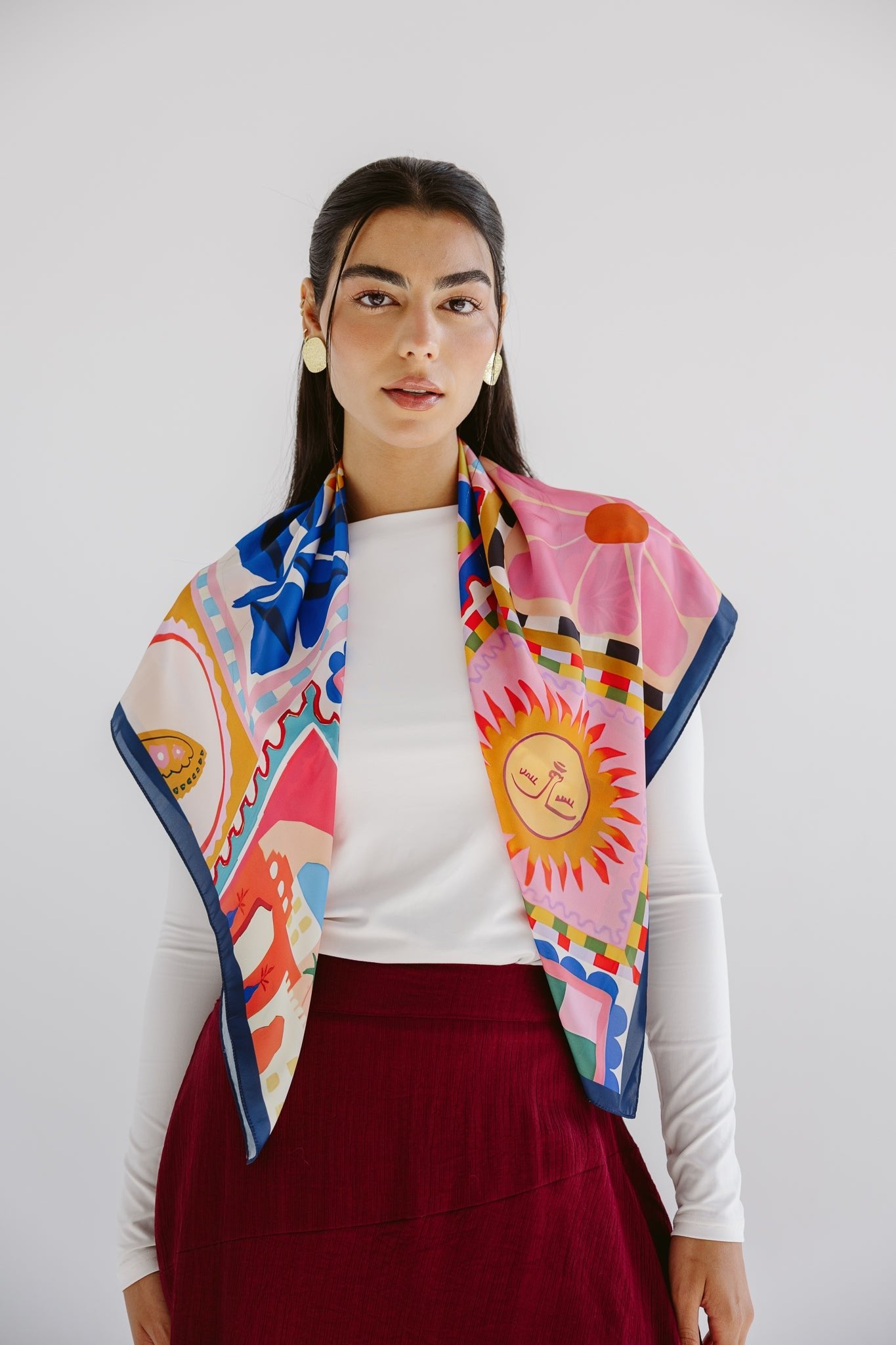 Square Silk Scarf 1 - AB ESSENTIALS