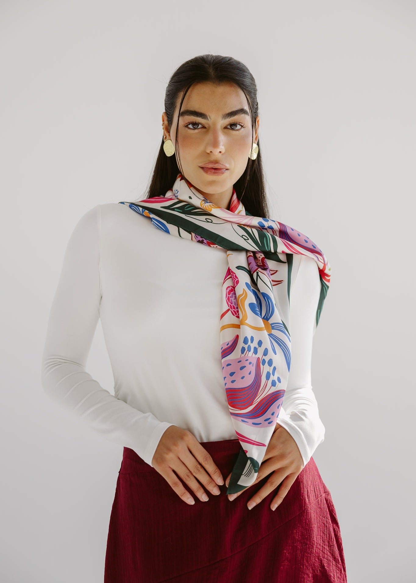 Square Silk Scarf 6 - AB ESSENTIALS
