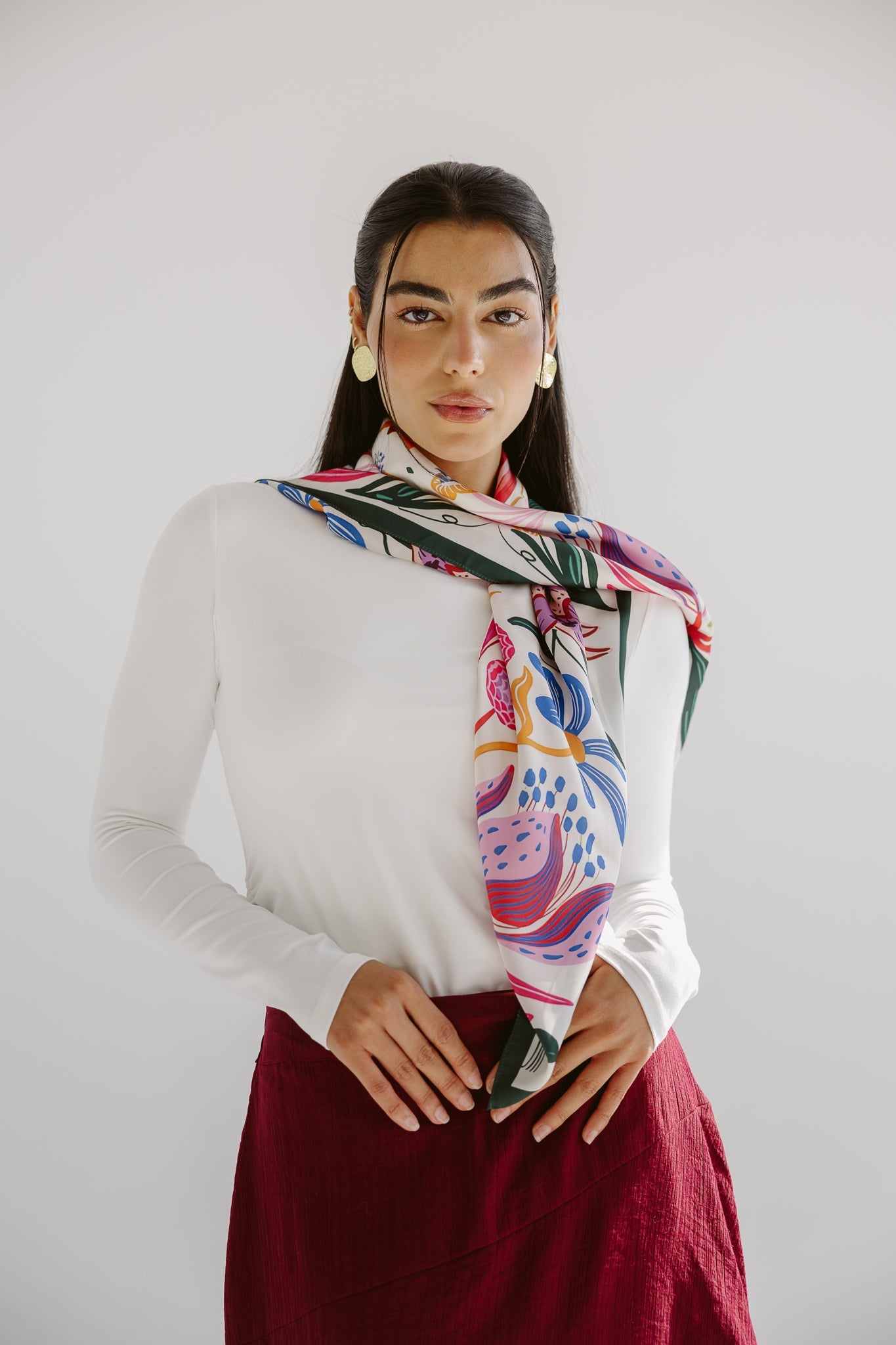 Square Silk Scarf 6 - AB ESSENTIALS