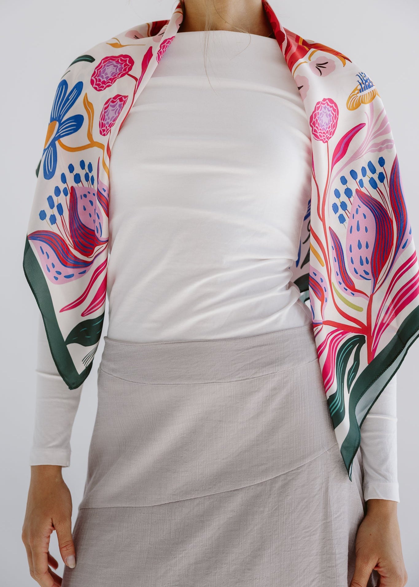 Square Silk Scarf 6 - AB ESSENTIALS
