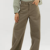 Straight Leg Jeans Olive - AB ESSENTIALS