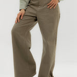 Straight Leg Jeans Olive - AB ESSENTIALS