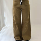 Straight Leg Jeans Olive - AB ESSENTIALS