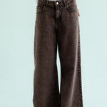 Straight Leg Jeans Washed Brown - AB ESSENTIALS