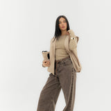 Straight Leg Jeans Washed Brown - AB ESSENTIALS