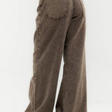 Straight Leg Jeans Washed Brown - AB ESSENTIALS