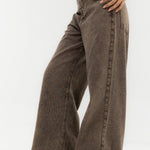 Straight Leg Jeans Washed Brown - AB ESSENTIALS