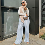 Striped Linen Pants Baby Blue - AB ESSENTIALS