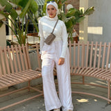 Striped Linen Pants Beige - AB ESSENTIALS