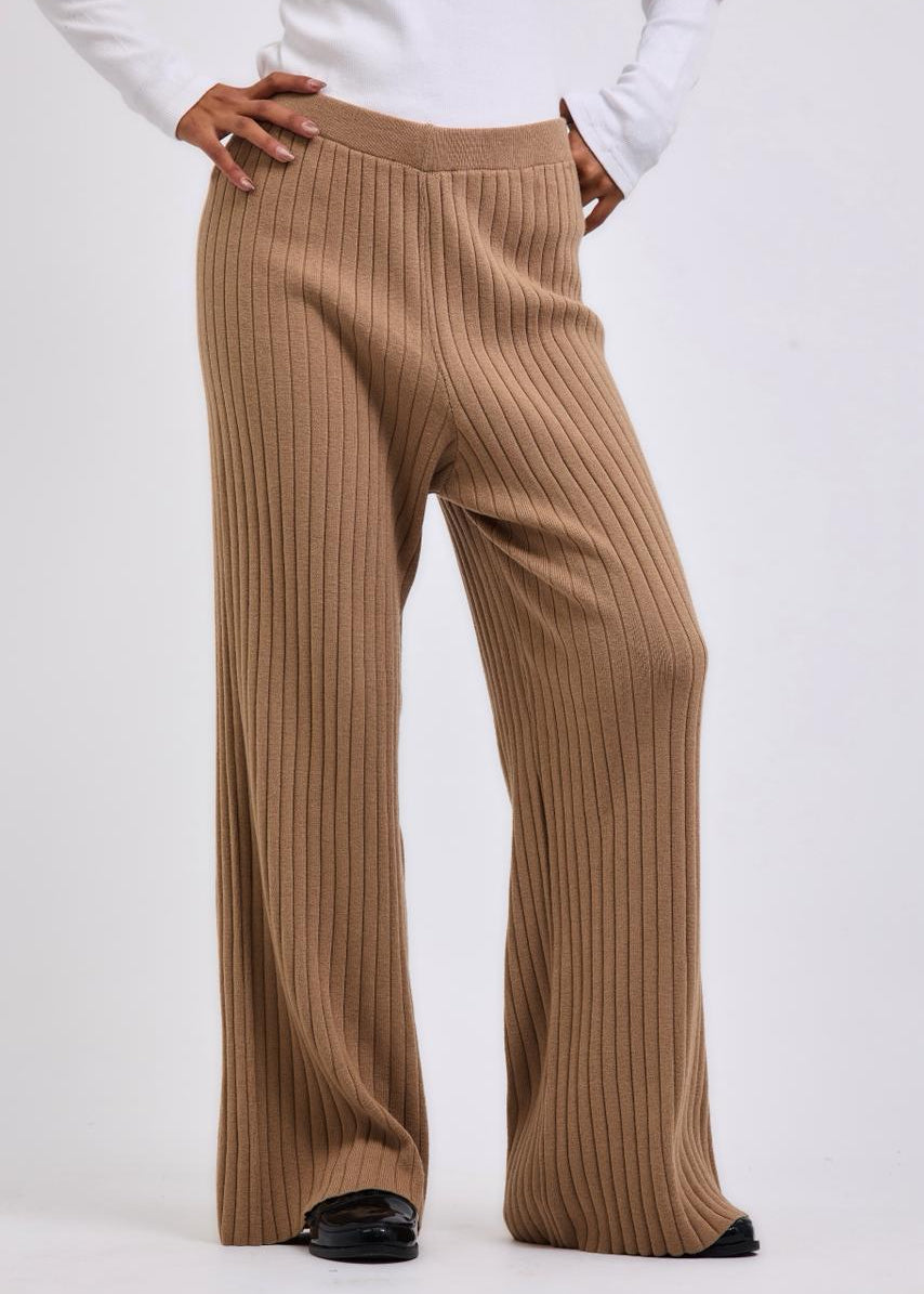 Stripped Knit Pants Beige - AB ESSENTIALS