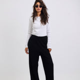 Stripped Knit Pants Black - AB ESSENTIALS