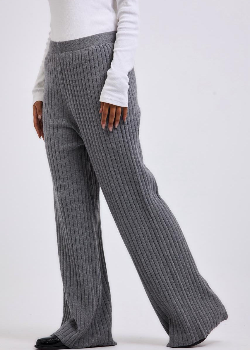 Stripped Knit Pants Grey - AB ESSENTIALS