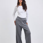 Stripped Knit Pants Grey - AB ESSENTIALS