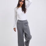 Stripped Knit Pants Grey - AB ESSENTIALS