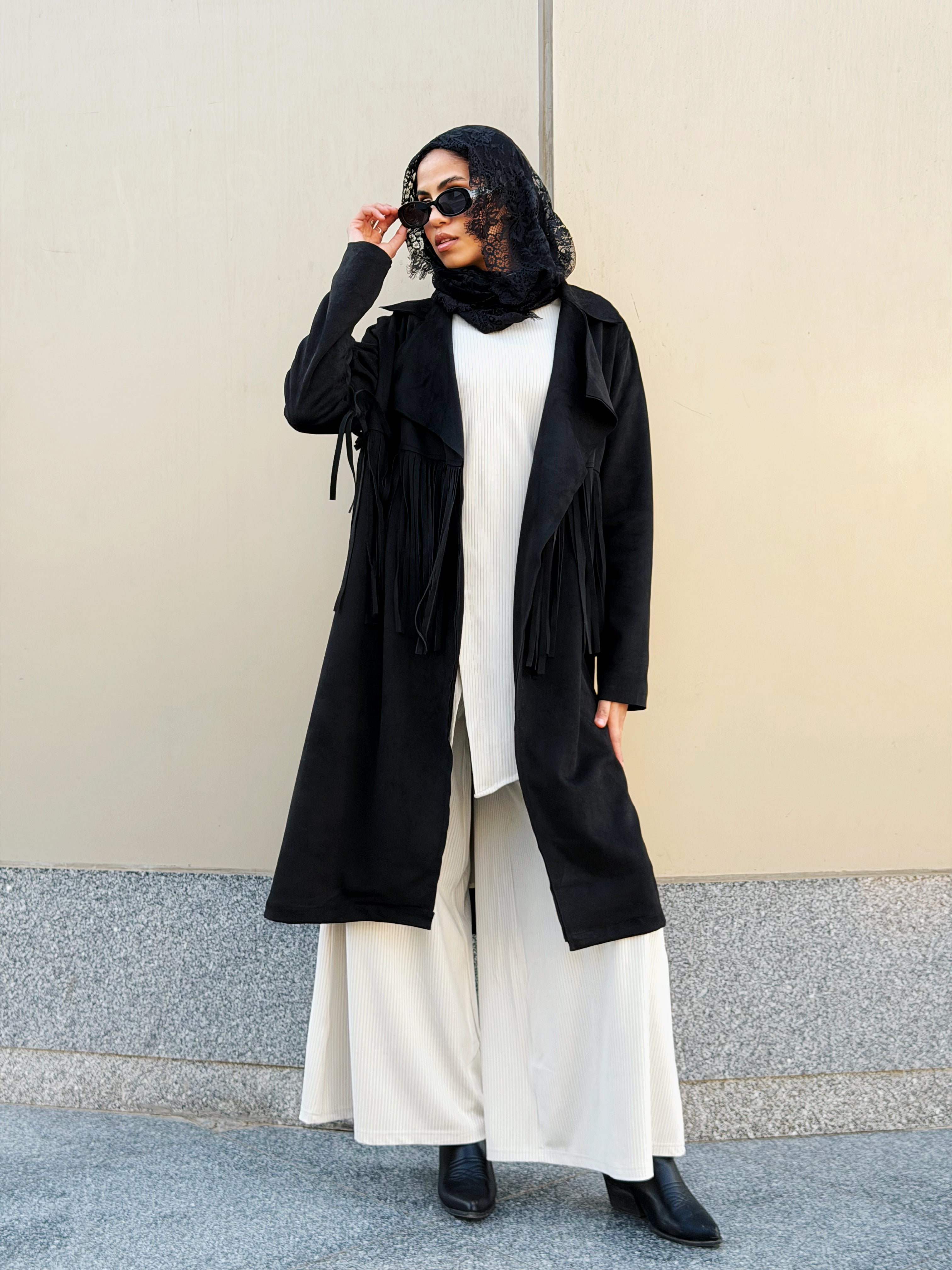 Suede Coat Black - AB ESSENTIALS