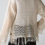 Sun Wave Shimmer Crochet Cardigan Off White - AB ESSENTIALS