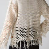Sun Wave Shimmer Crochet Cardigan Off White - AB ESSENTIALS