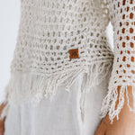 Sun Wave Shimmer Crochet Cardigan Off White - AB ESSENTIALS