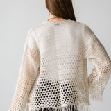 Sun Wave Shimmer Crochet Cardigan Off White - AB ESSENTIALS