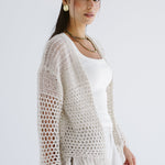Sun Wave Shimmer Crochet Cardigan Off White - AB ESSENTIALS