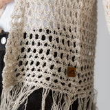 Sun Wave Shimmer Crochet Cardigan Off White - AB ESSENTIALS