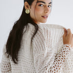 Sun Wave Shimmer Crochet Cardigan Off White - AB ESSENTIALS