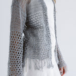 Sun Wave Shimmer Crochet Cardigan Silver - AB ESSENTIALS