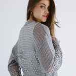Sun Wave Shimmer Crochet Cardigan Silver - AB ESSENTIALS