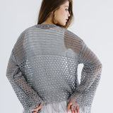 Sun Wave Shimmer Crochet Cardigan Silver - AB ESSENTIALS