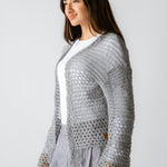 Sun Wave Shimmer Crochet Cardigan Silver - AB ESSENTIALS