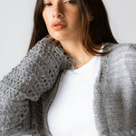 Sun Wave Shimmer Crochet Cardigan Silver - AB ESSENTIALS